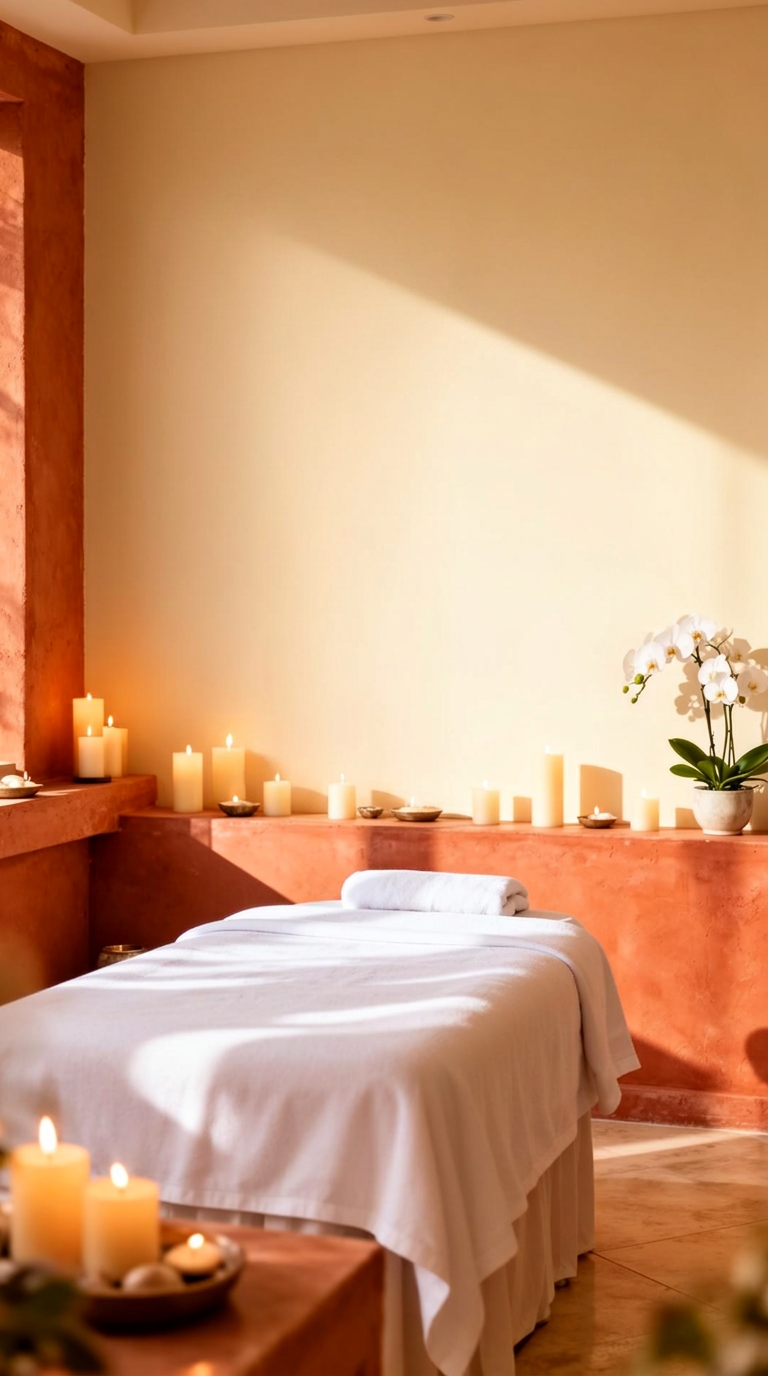 Sala iluminada con velas